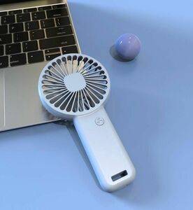 ハンディファン 携帯扇風機 3段階 卓上 ミニファン USB充電 夏 おしゃれ 静音 軽量 2WAY 暑さ対策 ブルー