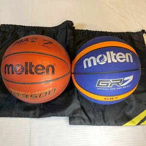 モルテン　バスケットボール　7号球　2個セット　【Molten】　 JB3500 とGR7 共にボール袋付　写真 ⑧