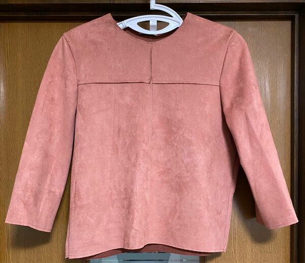 【USED】ZARA ザラ 七分袖 トップス サーモンピンク M