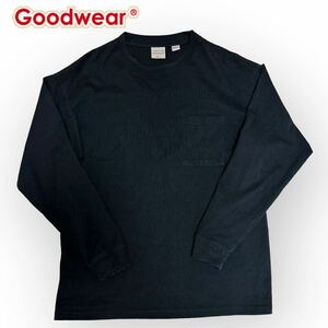 【1円スタート】GOOD WEAR グッドウェア 7.2oz HEAVY BLACK ブラック POCKET TEE ヘビーウェイト ポケット付 長袖Tシャツ MADE IN USA