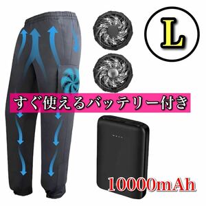 【父の日】空調服 ズボン L 作業服 モバイルバッテリー 急速 10000mah