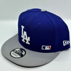 【海外限定モデル】 NEWERA Dodgers ドジャース ニューエラ キャップ アーチロゴ ツートン 青 グレー ①