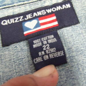 オールド古着!QUIZZ JEANS WOMAN*ジップデニムシャツ*size 22(XL)程*OLDvintageワークシャツ*HIPHOP HOTRODの画像9