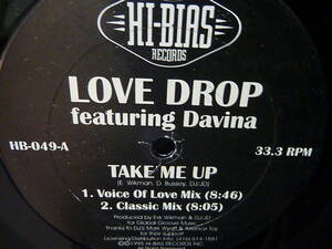 Love Drop feat. Davina - Take Me Up／1995／Canada／検：ラブ・ドロップ カナダ盤 12インチ 12inch