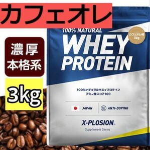 【 カフェオレ味 3kg 】WPC 100% ナチュラル ホエイプロテイン