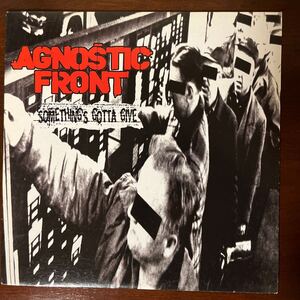 【LP】Agnostic Front/ something´s gotta give 98年 US オリジナル EPITAPH BLUE VINYL検）NYHC Hardcore skinheads Oi Punk 