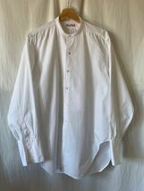 French vintage ドレスシャツ 白 バンドカラー 50s 60s 長袖シャツ ビンテージ euro vintage 白シャツ 刺繍タグ_画像7