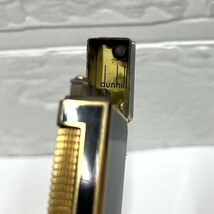 2624■dunhill　ダンヒル　ガスライター　ブラック　ゴールド　割れ有　ジャンク　火花なし　喫煙具_画像5