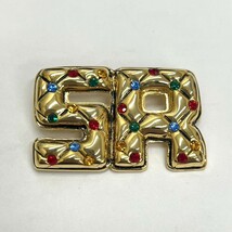 3099■SONIA RYKIEL ソニアリキエル ブローチ ラインストーン ピンバッジ アクセサリー ゴールド系 ヴィンテージ_画像1