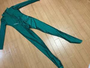 * postage 390 jpy AMORESY Leotard long arm long length race queen .. swimsuit contest Dance rhythmic sports gymnastics fancy dress 019(GREEN)L