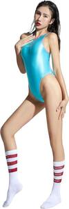 * стоимость доставки 390 иен AMORESY Gaea Leotard костюмированная игра race queen .. купальный костюм состязание Dance художественная гимнастика маскарадный костюм 073(WATERSPOUT BLUE)XXL