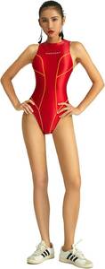 * стоимость доставки 390 иен AMORESY Leotard костюмированная игра race queen .. купальный костюм состязание Dance художественная гимнастика маскарадный костюм костюм 056(RED)XXL