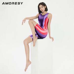 ・送料390円 AMORESY レオタード レースクイーン競泳水着 競技ダンス新体操仮装 コスチューム 038(PR)ＸＬ