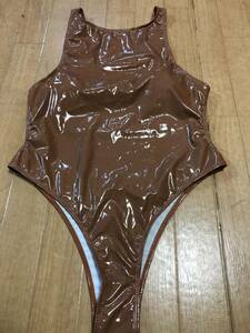  включение в покупку не возможно * стоимость доставки 390 иен супер глянец супер стрейч .. купальный костюм костюм маскарадный костюм рост рост купальный костюм Leotard ( Brown )XXL