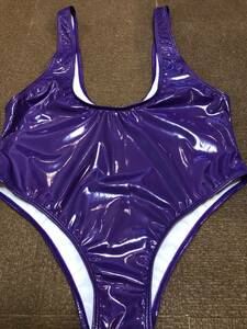  including in a package un- possible * postage 390 jpy super lustre super stretch costume extension extension high leg Leotard ( purple )XL