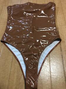  including in a package un- possible * postage 390 jpy super lustre super stretch costume fancy dress extension extension high leg Leotard ( Brown )XXL