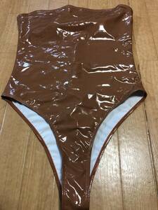  including in a package un- possible * postage 390 jpy super lustre super stretch costume fancy dress extension extension high leg Leotard ( Brown )XL