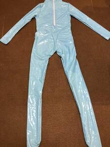  including in a package un- possible * postage 390 jpy super lustre Leotard long length race queen rhythmic sports gymnastics fancy dress stretch costume ( light blue )XL