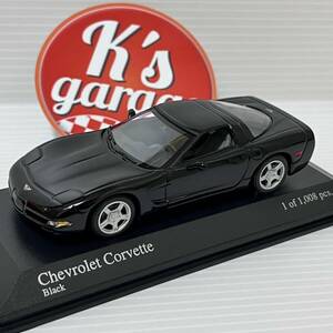 1/43 ミニチャンプス　シボレー　コルベット　ブラック　1997　MINICHAMPS CHEVROLET CORVETTE BLACK