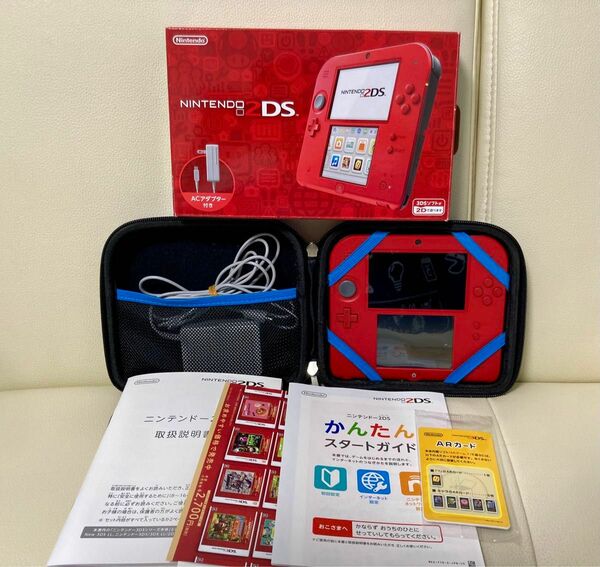 Nintendo 2DS 任天堂　FTR-S-RCAA 妖怪ウォッチケース付き　動作確認済み　液晶保護シート貼り付け使用