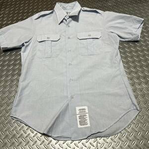 沖縄　米軍放出品　DSCP Shirt シャツ　ブルー　 16コスプレ　警察　ポリス(INV Q#11)