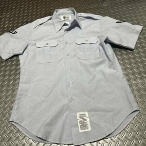 沖縄　米軍放出品　DSCP Shirt シャツ　ブルー　 16 1/2コスプレ　警察　ポリス(INV Q#15)