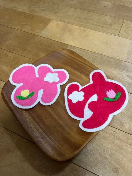 ハンドメイド フェルトワッペン ネームタグ【お花】
