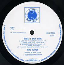 LP：MIKE VERNON／BRING IT BACK HOME_画像3
