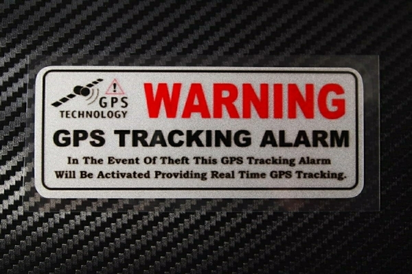 送料無料♪ 匿名・保証有 防犯 GPS 追跡 警告 車 バイク ステッカー 白 盗難対策 高級車や希少車に!レクサス アルファード ヴェルファイア