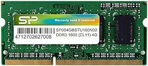 シリコンパワー ノートPC用メモリ DDR3 1600 PC3-12800 4GB×1枚 204Pin Mac 対応 SP004G
