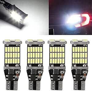 W16W T10 T15 T16 led バックランプ 爆光 キャンセラー内蔵 DC 12V 無極性 Canbus 45連 ホワイ