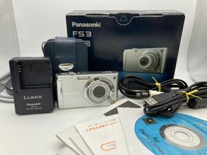 ③Panasonic パナソニック LUMIX ルミックス DMC-FS3 デジカメ コンデジ 充電器 バッテリー 箱 専用ケース付 1:2.8-5.1/5.5-16.5 通電○