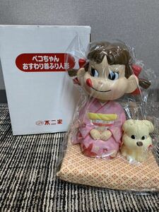 ⑤ペコちゃんおすわり首ふり人形 フィギュア ソフビ 昭和レトロ 不二家