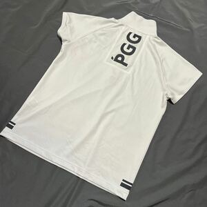 美品正規品　PGG パーリーゲイツ　サイズ2 高機能　ポロシャツ　ホワイト　裏ハニカム素材　シワになりにくい！　シンプル　送料無料