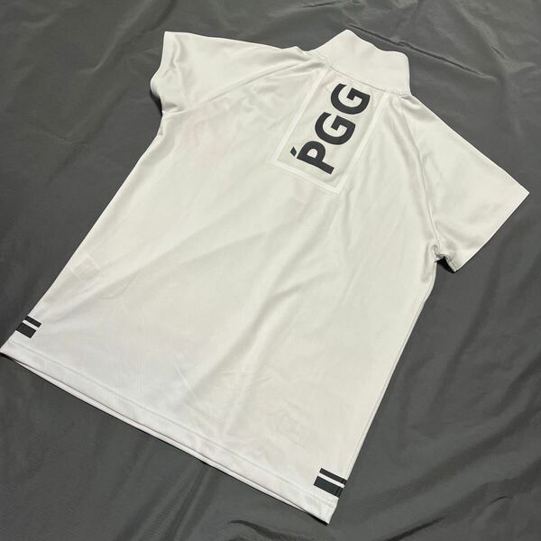 美品正規品　PGG パーリーゲイツ　サイズ2 高機能　ポロシャツ　ホワイト　裏ハニカム素材　シワになりにくい！　シンプル　送料無料