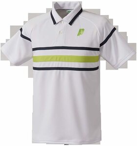 送料無料(プリンス)prince テニスウェア ゲームシャツ WU8105 メンズSサイズ (146)ホワイト
