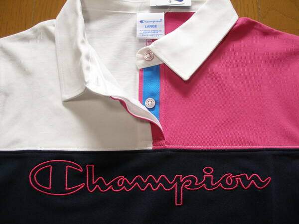 送料無料 チャンピオンゴルフ レディース半そでポロシャツ CW-QG303 ネイビー レディースLサイズ