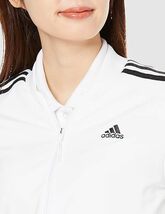 送料無料 [アディダスゴルフ] adidas スリーストライプス 長袖フルジップジャケット レディースSサイズ CC555 ホワイト_画像4