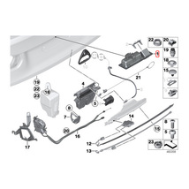 BMW F10 F11 523d 523i 528i 535i 550i ActiveHybrid5 M5 トランクリッドスイッチ リアビューカメラ装備車用 51247463162 51247368753_画像2