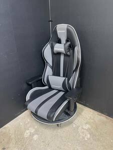 [1 jpy start!]AKRACINGge-ming chair "zaisu" seat type black e-ke- racing rotary /TH2405173-C
