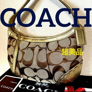 COACH 超美品(^^)ブラウンBIGシグネチャーワンショルダーバック