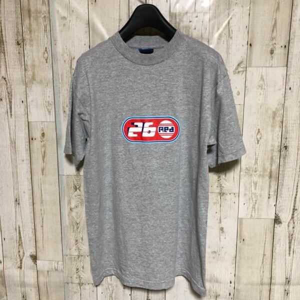 90s USA製 アメリカ ローカル 3S 横乗り系 ブランド 26 red Ｔシャツ S 洗濯のみ未使用品 灰 管理B1001