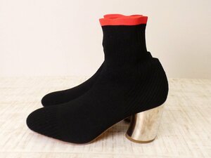 p Roen The s кондиционер 23 год вязаный носки ботинки [L's36.5/ черный красный /S разряд /3 раз надеты прекрасный товар ]b4BE