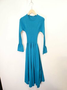  Diag Ram Diagram GRACE CONTINENTAL23 year long sleeve knitted One-piece [L's(36)/5 ten thousand jpy / turquoise /S rank ]b4BE