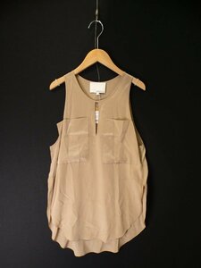 3.1 Philip rim : 3.1 Phillip Lim is . puts out pocket silk no sleeve [L's0/4.5 ten thousand jpy / beige Gold /S rank ]b4BE