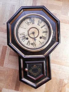 アンソニア　短尾八角時計　USA米国　アンソニア社　1890年代　ゼンマイ式　柱時計　作動品　その3