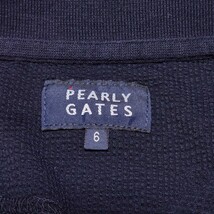 【美品/XL(6)サイズ】パーリーゲイツ PERRLY GATES ポロシャツ ゴルフウェア ネイビー 紺 半袖 ワンポイント 刺繍 ロゴボタン 凸凹 メンズ_画像8