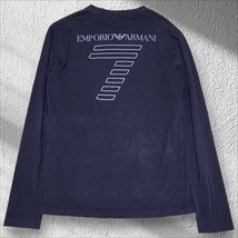 エンポリオアルマーニ EMPORIOARMANI ロンT EA7 長袖 Lサイズ 背面でかロゴ ブラック 黒 ワンポイント エンブレム Tシャツ イーグル メンズ_画像1