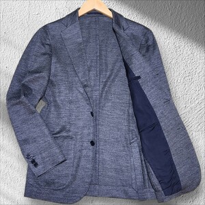 [ прекрасный товар / полный размер L соответствует ] United Arrows UNITED ARROWS tailored jacket linen100% Anne темно синий уровень возврат .3B серый 44 Sovereign мужской 