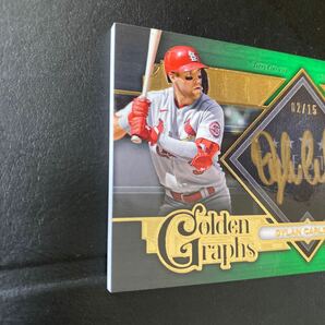 Topps Auto 直筆サイン Dylan Carlson five star baseball 2022 golden graphs Autographed card cardinals ディランカールソン 15シリの画像5